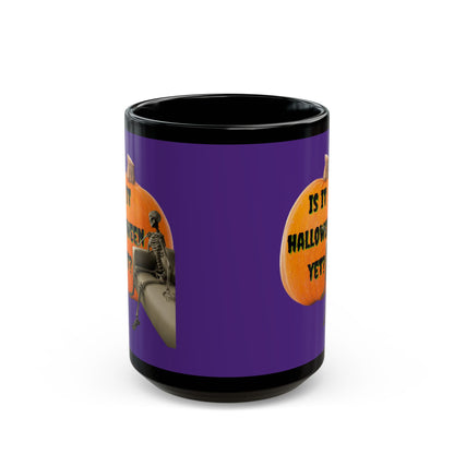 Is it Halloween yet? Skeleton's Giant Pumpkin Purple Mug by CreepyCrafts.boo