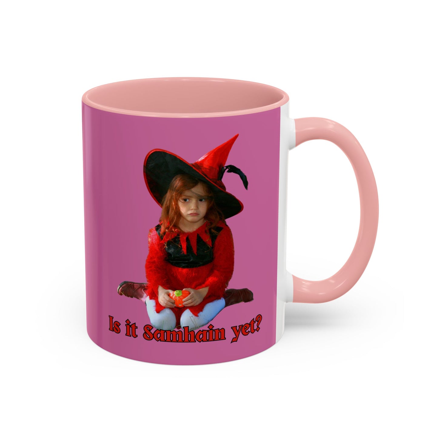 Is it Samhain yet? Pink Accent Mug by CreepyCrafts.boo