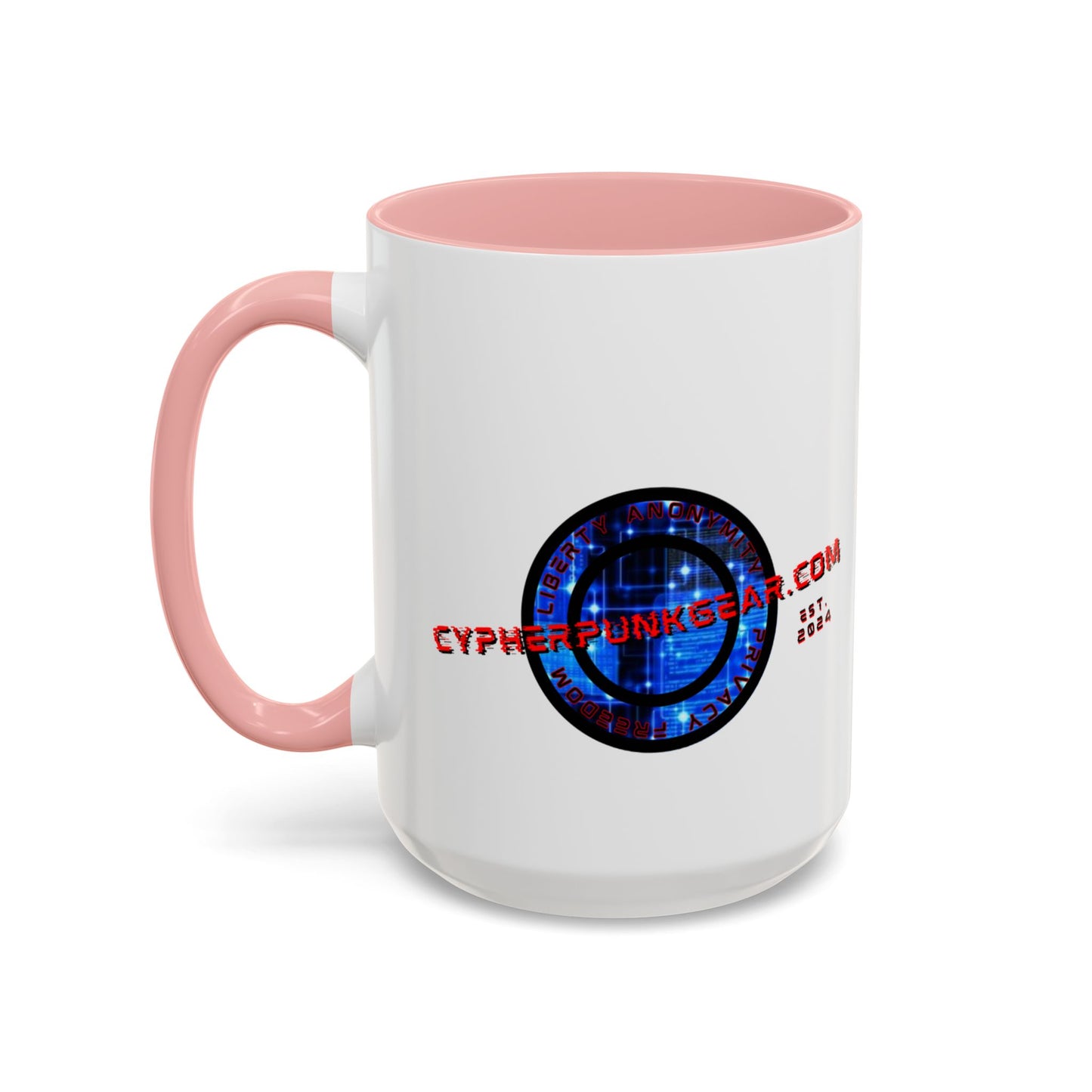 2-sided, cypherpunkgear.com Logo & Cityscape Accent Mug by cypherpunkgear.com