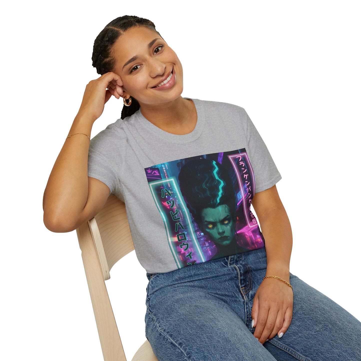 Bride of Frankenpunk Light colors Unisex T-Shirt by CreepyCrafts.boo