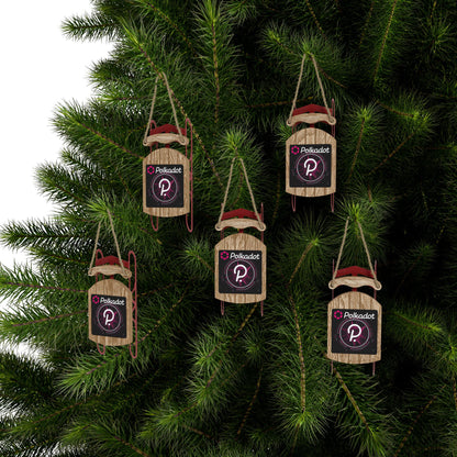 Polkadot (DOT) Black background Sled Ornament by cypherpunkgear.com