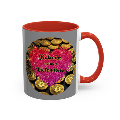 Bitcoin is My Valentine Grey Accent Mug by cypherpunkgear.com