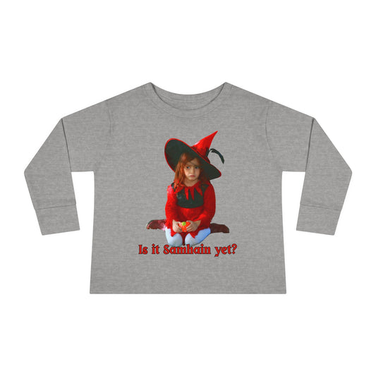 Is it Samhain yet? Toddler Long Sleeve Tee by CreepyCrafts.boo