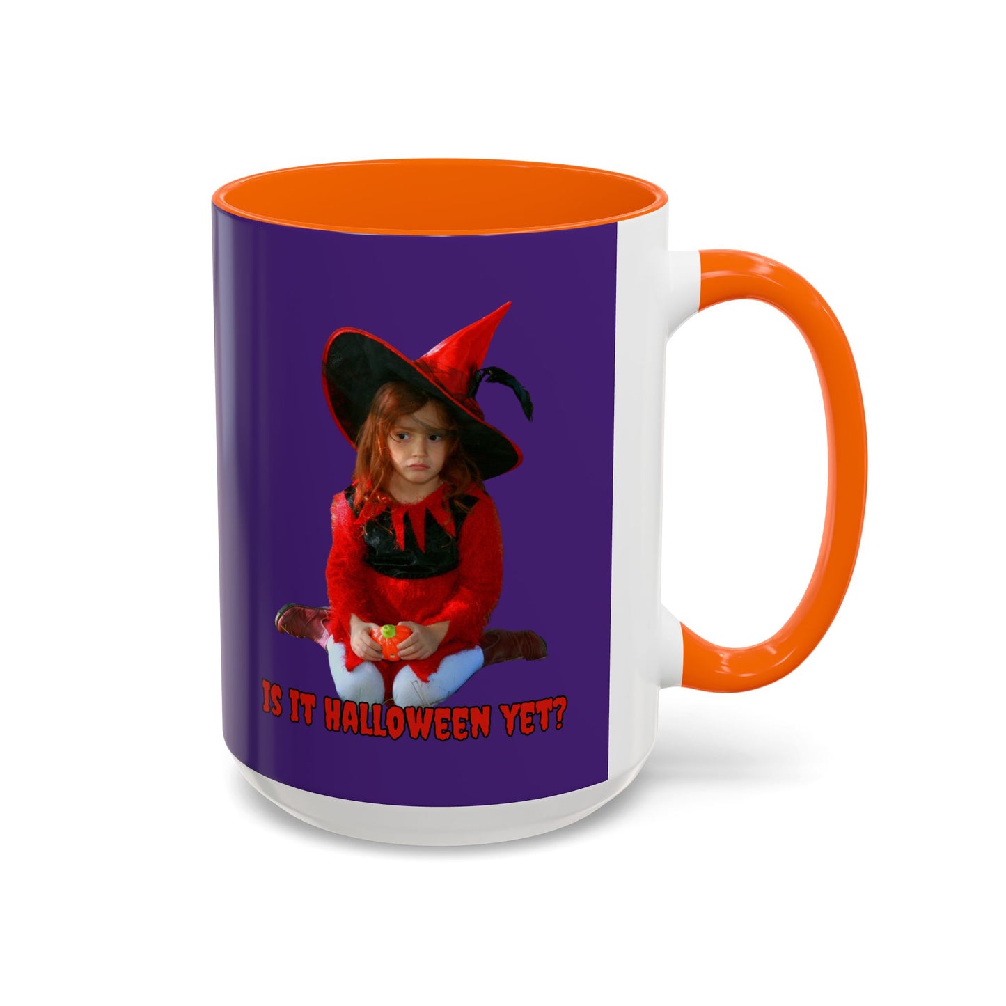 Is it Halloween yet? Dark Purple Accent Mug by CreepyCrafts.boo