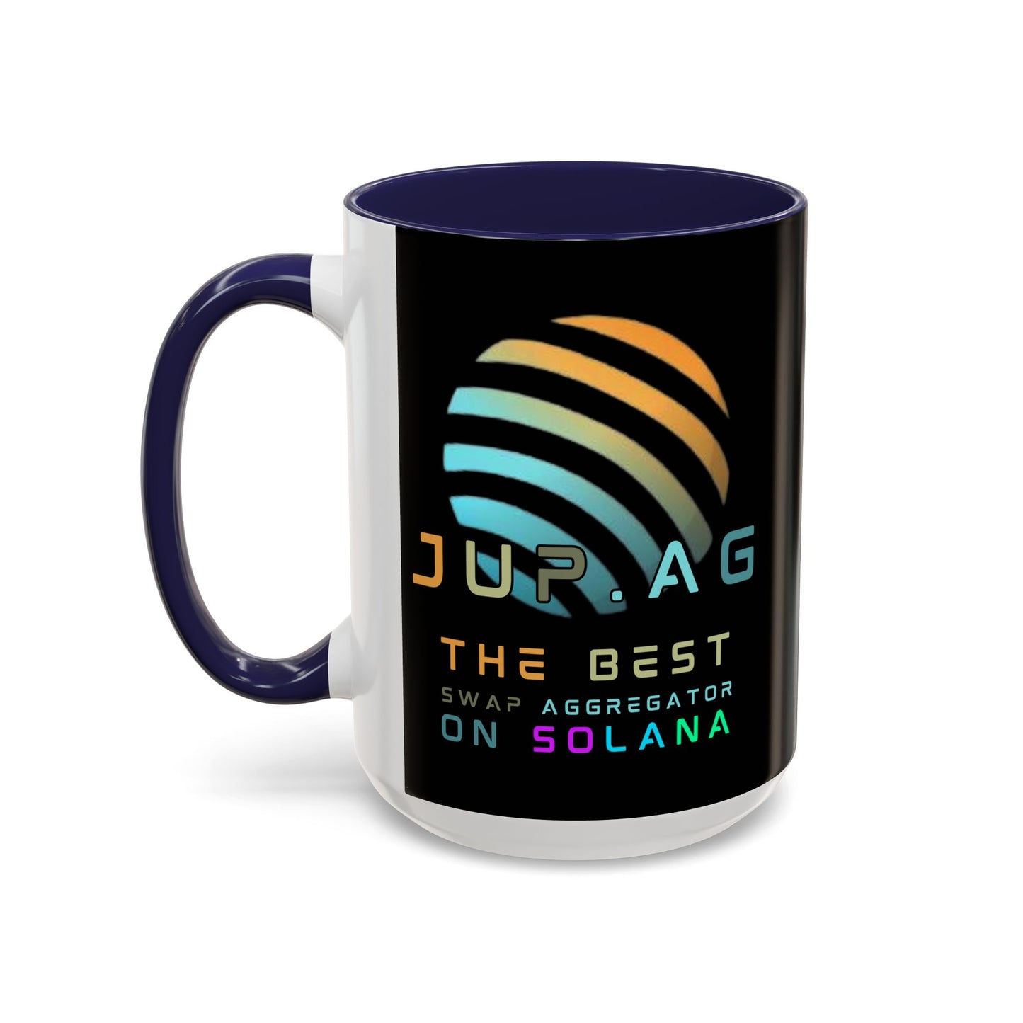 Jupiter (JUP) the best aggregator on Solana Black Accent Mug by cypherpunkgear.com