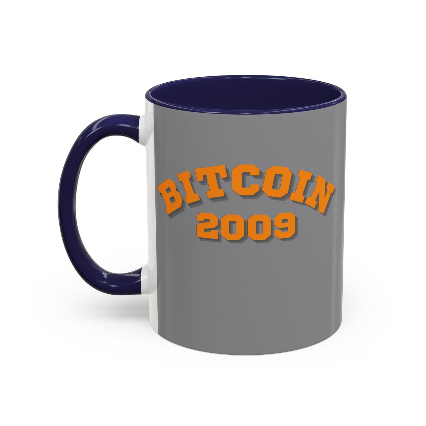 Bitcoin 2009 Grey Accent Mug by cypherpunkgear.com