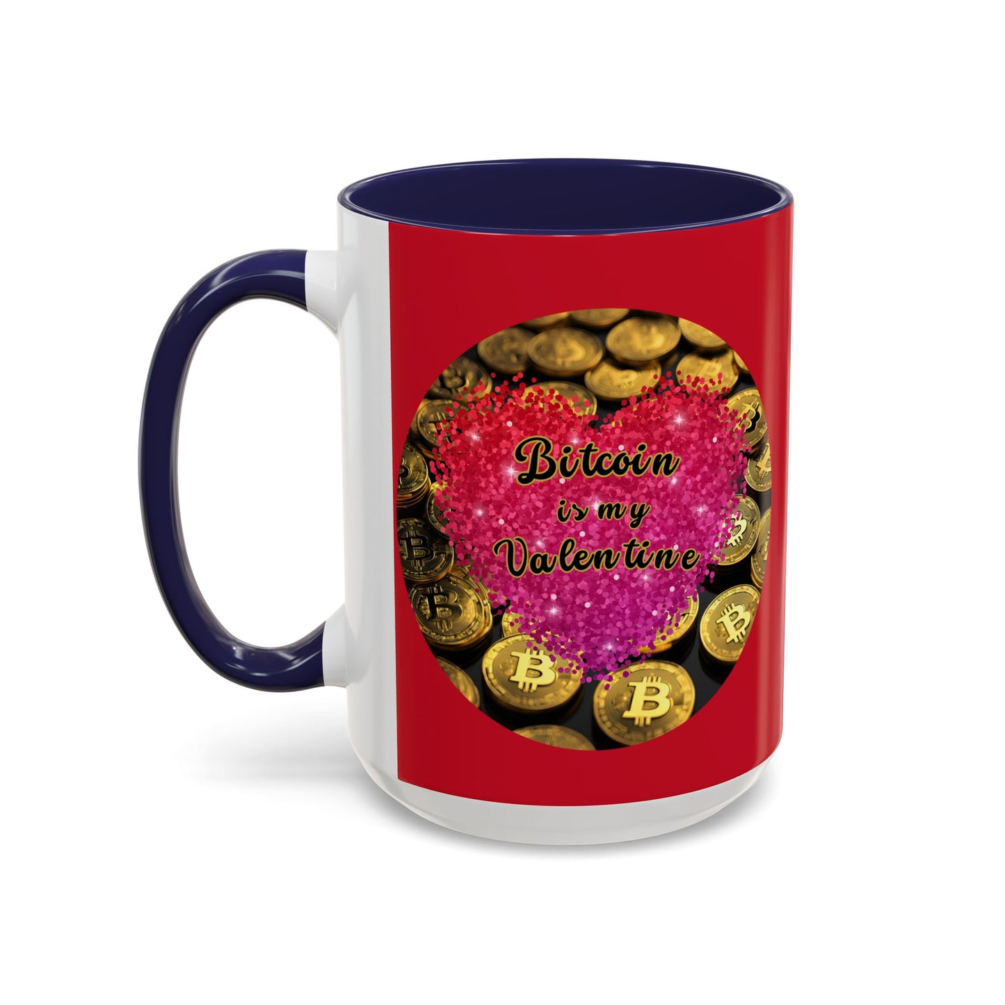 Bitcoin is My Valentine Red Accent Mug by cypherpunkgear.com