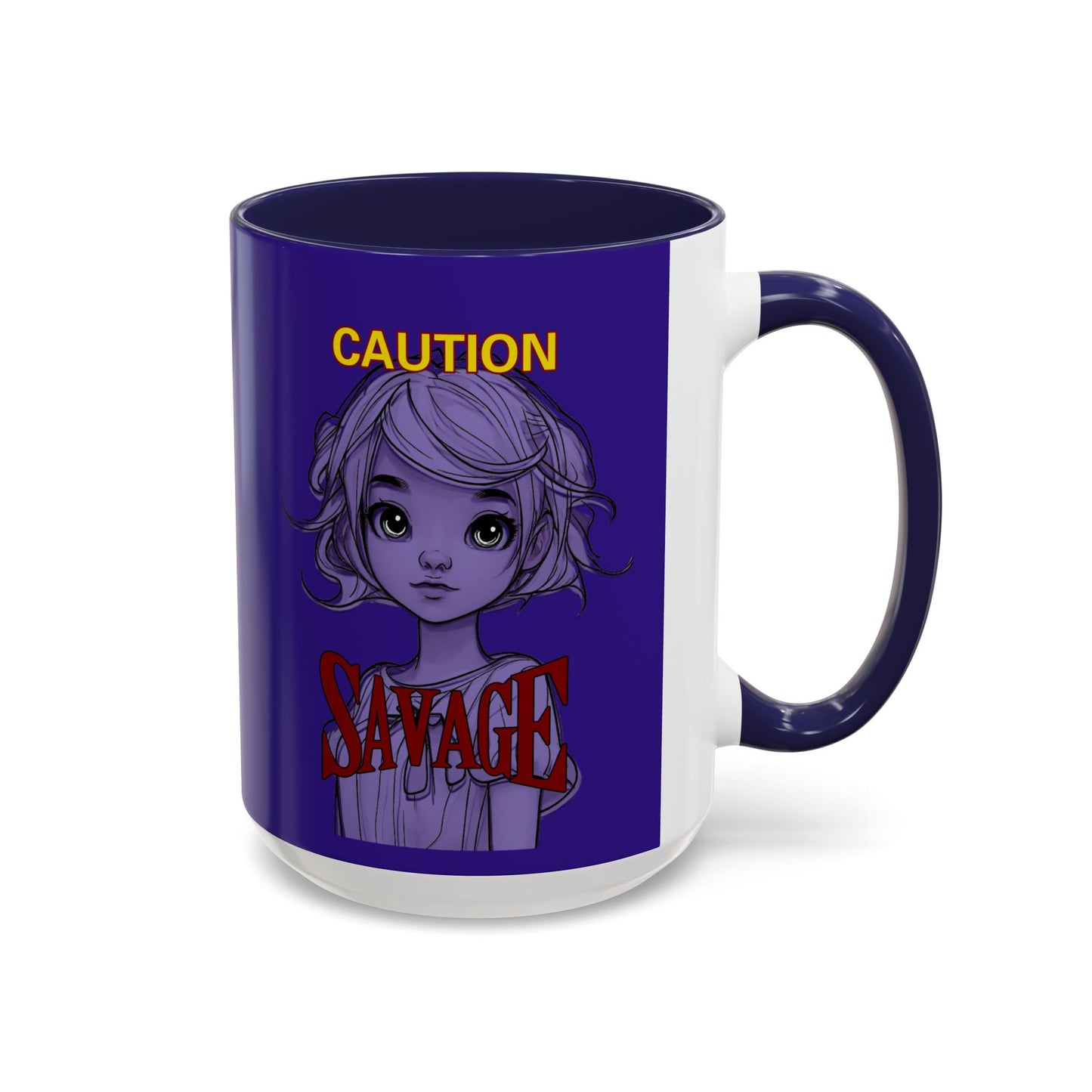 Caution, Savage Dark Purple Accent Mug by cypherpunkgear.com