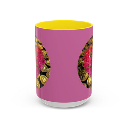 Bitcoin is My Valentine Pink Accent Mug by cypherpunkgear.com