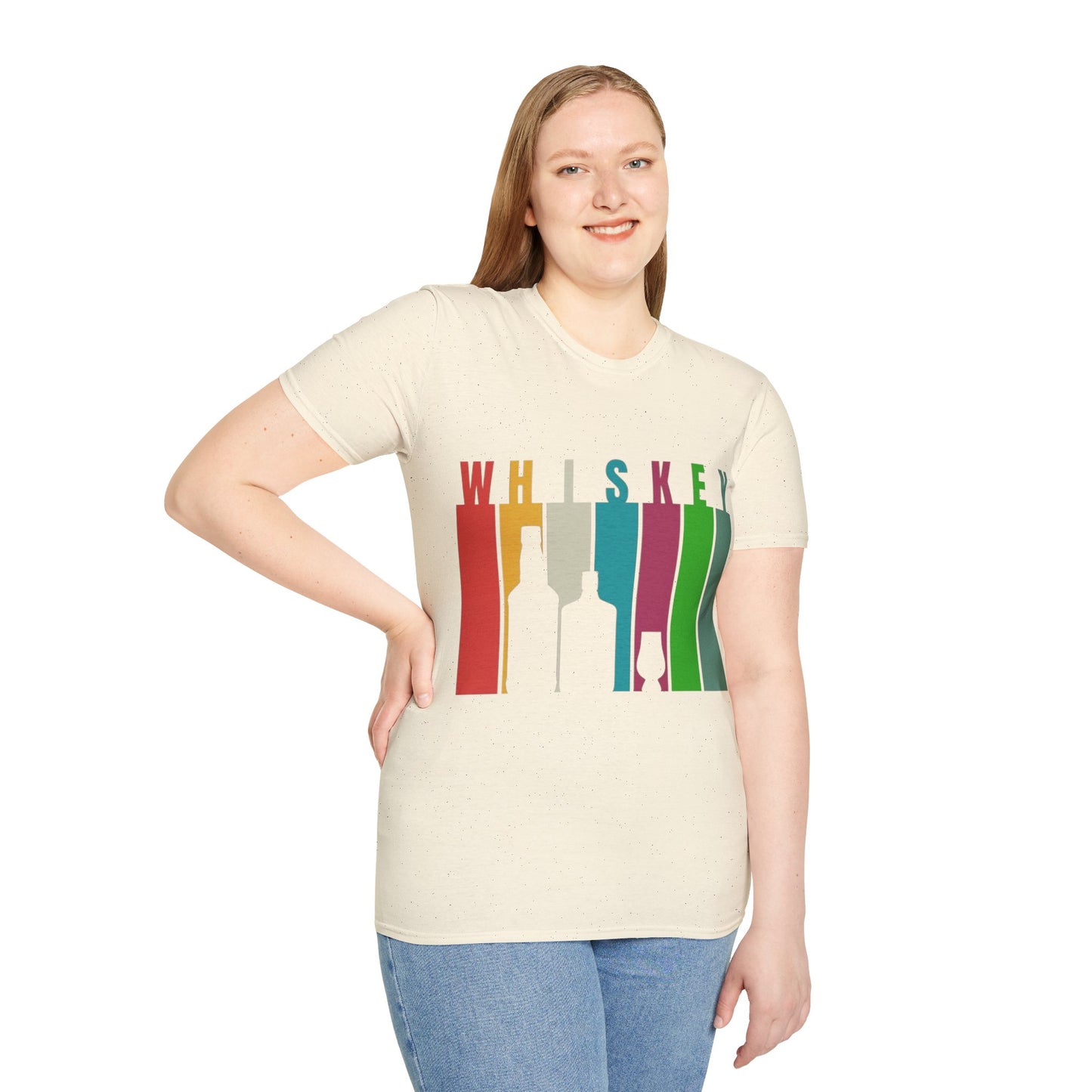 Whiskey spelled with an 'e' Light colors Unisex T-Shirt by cypherpunkgear.com