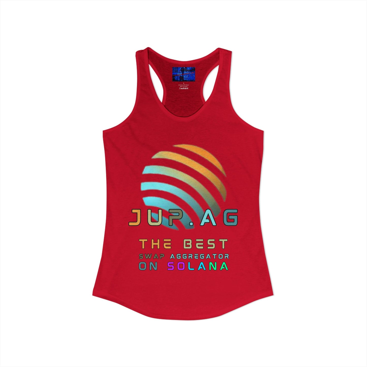 Jupiter (JUP) the best aggregator on Solana Women's Racerback Tank Top by cypherpunkgear.com
