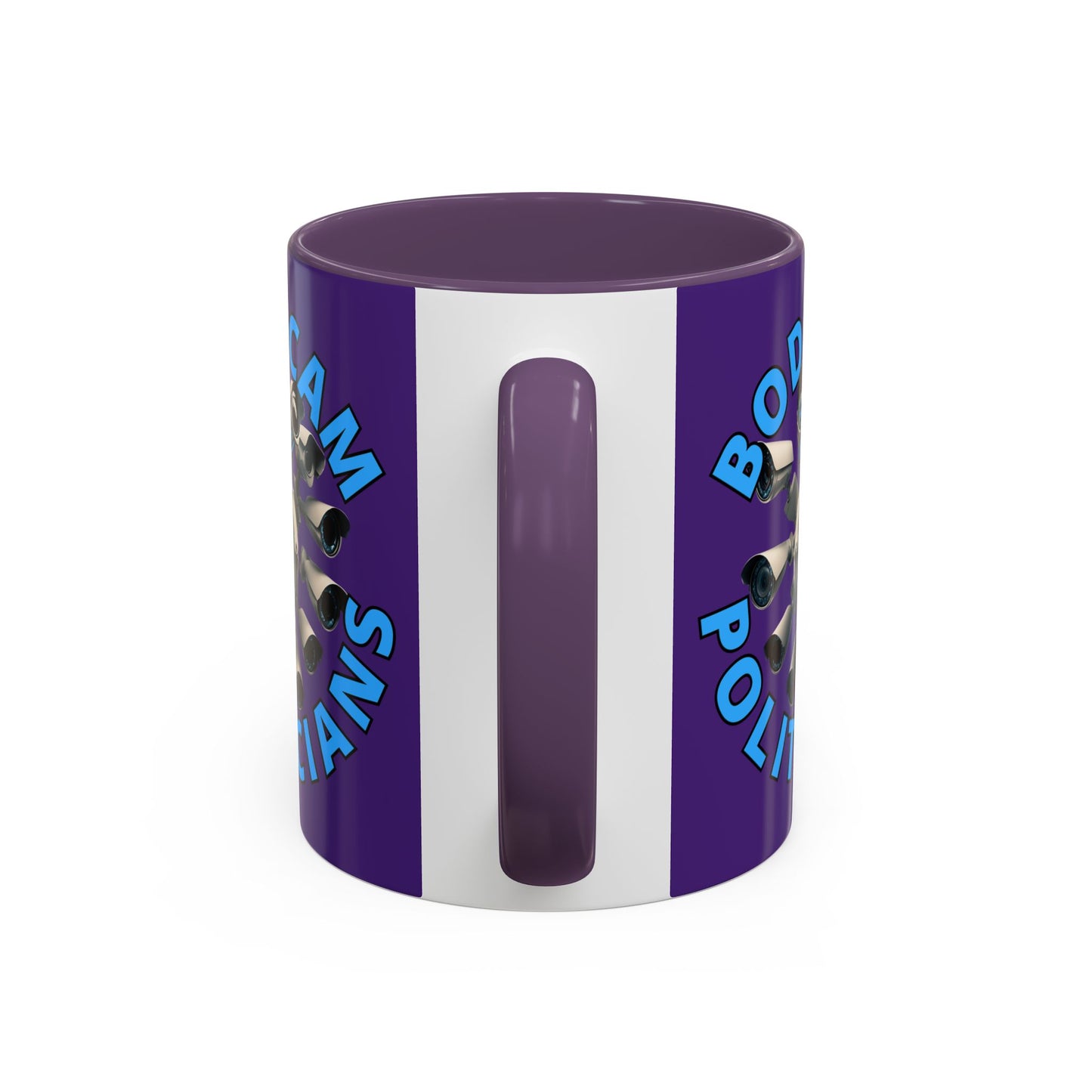 Bodycam the Politicians Cameras Purple Accent Mug by cypherpunkgear.com