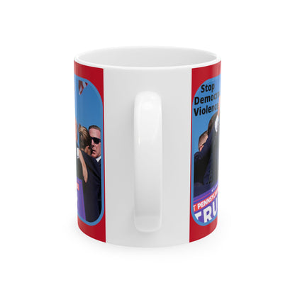 Stop Democrat Violence Red Mug by cypherpunkgear