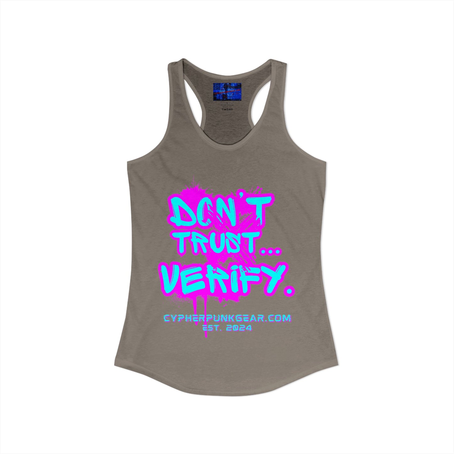 Don't Trust...Verify. Women's Racerback Tank Top by cypherpunkgear.com