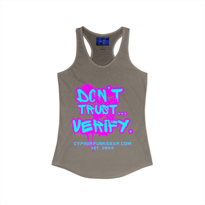 Don't Trust...Verify. Women's Racerback Tank Top by cypherpunkgear.com
