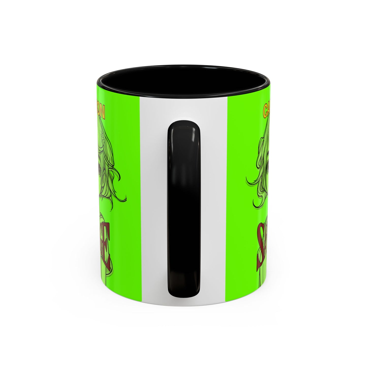 Caution, Savage Light Green Accent Mug by cypherpunkgear.com