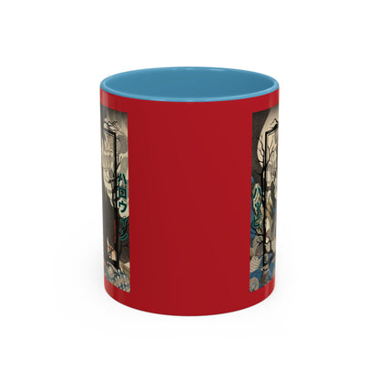 Yōkai Happy Halloween Red Accent Mug by CreepyCrafts.boo