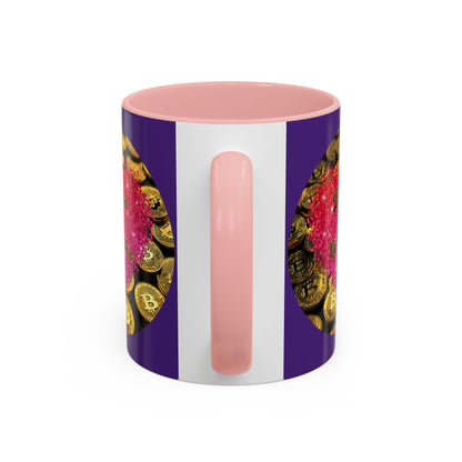 Bitcoin is My Valentine Purple Accent Mug by cypherpunkgear.com