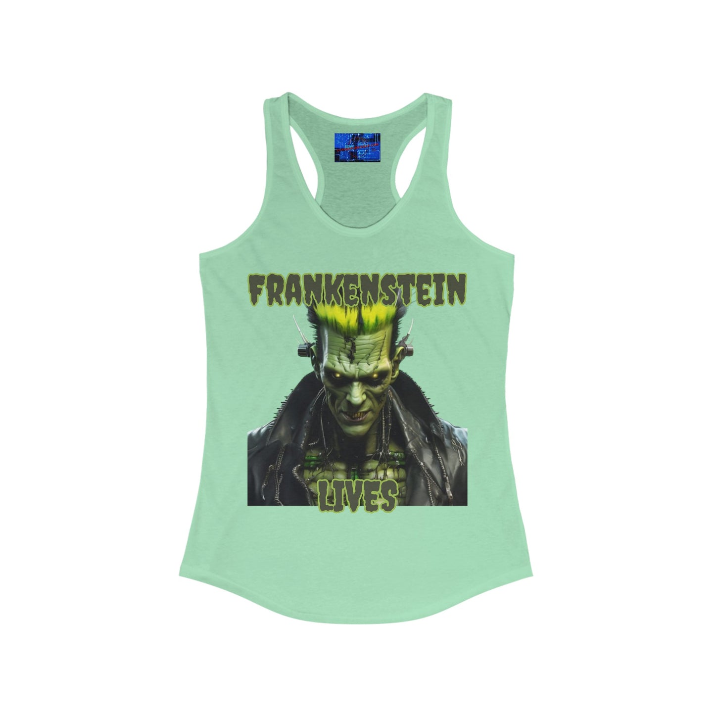 Frankenstein Lives Women's Racerback Tank Top by cypherpunkgear