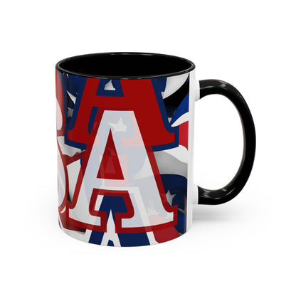 USA! USA! USA WHfont Patriot Accent Mug by cypherpunkgear