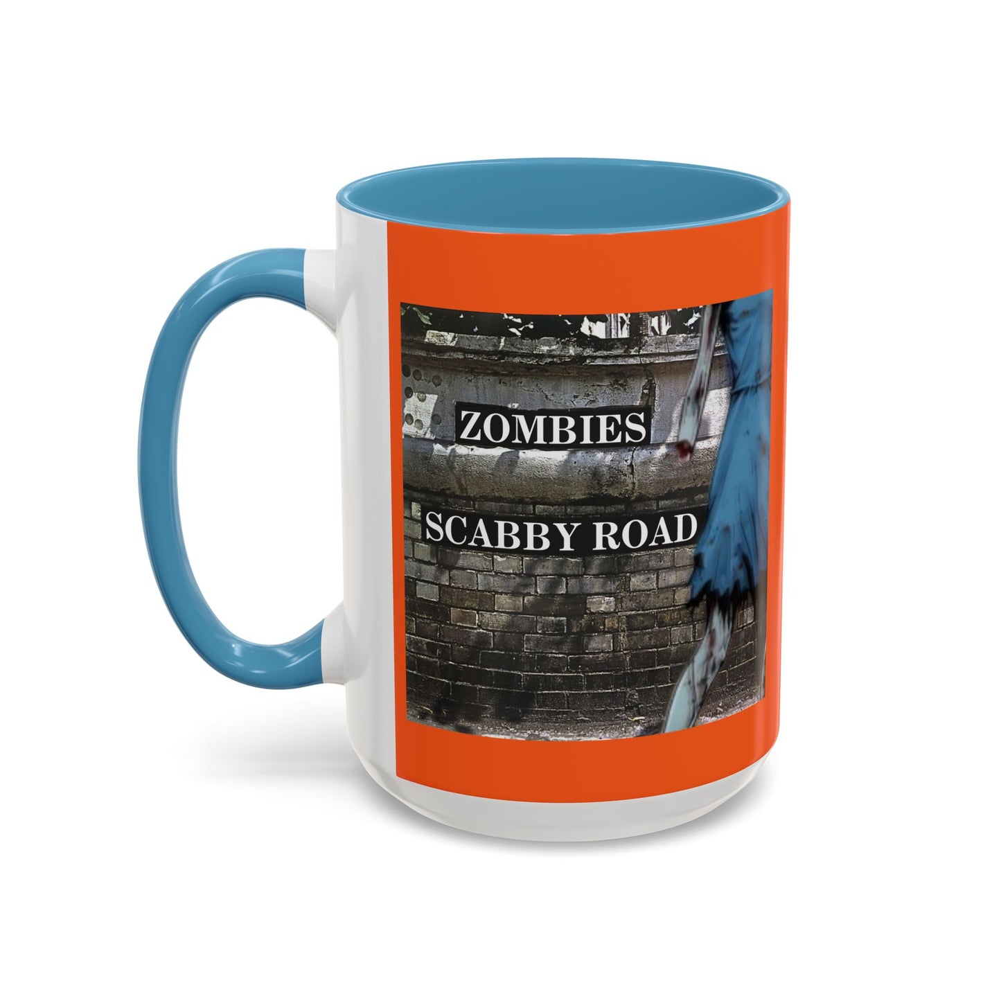 2-sided, Scabby Road Orange Accent Mug by CreepyCrafts.boo