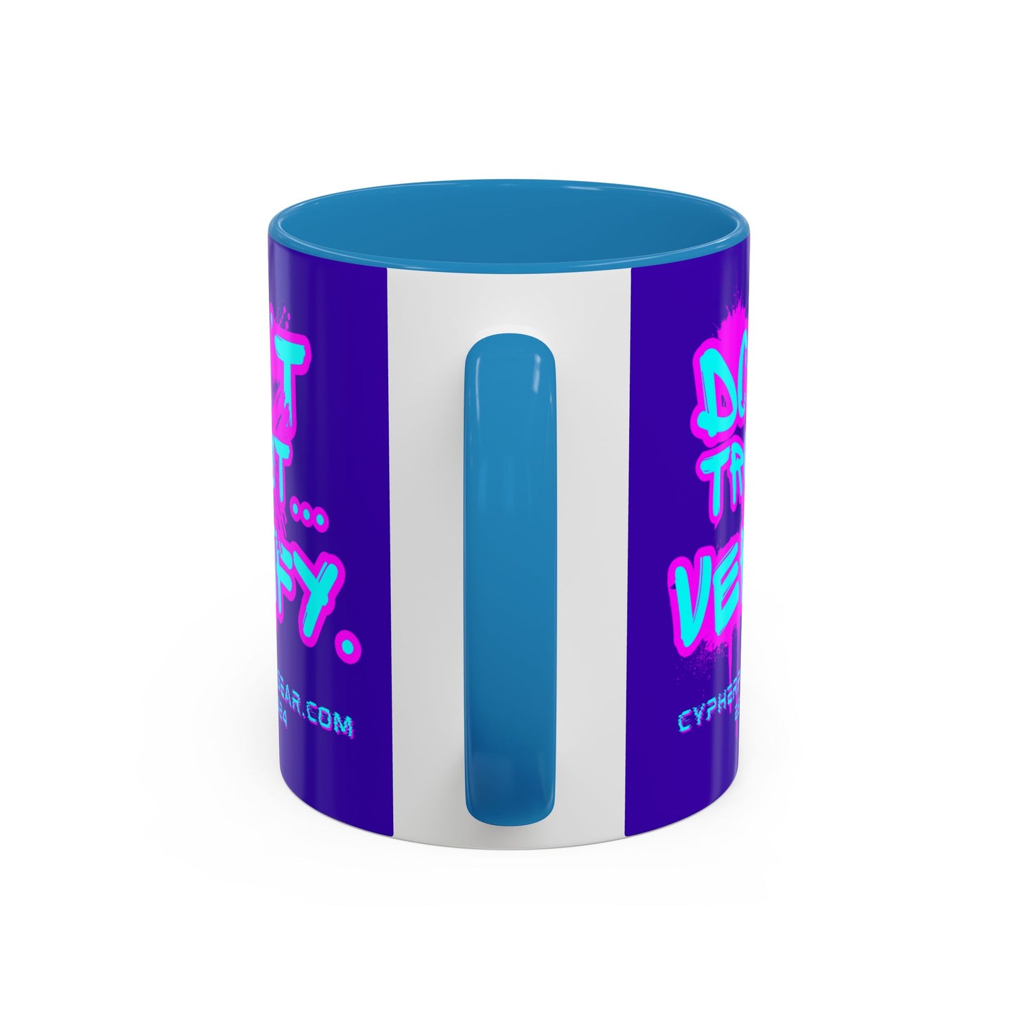 Don't Trust...Verify. Dark Purple Accent Mug by cypherpunkgear.com