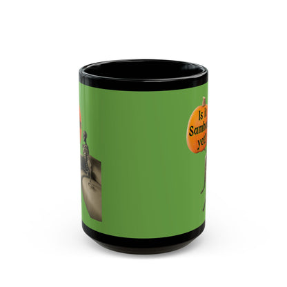 Is it Samhain yet? Skeleton's Pumpkin Green Mug by CreepyCrafts.boo