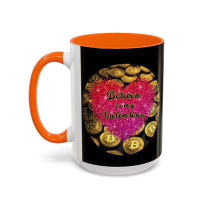 Bitcoin is My Valentine Black Accent Mug by cypherpunkgear.com