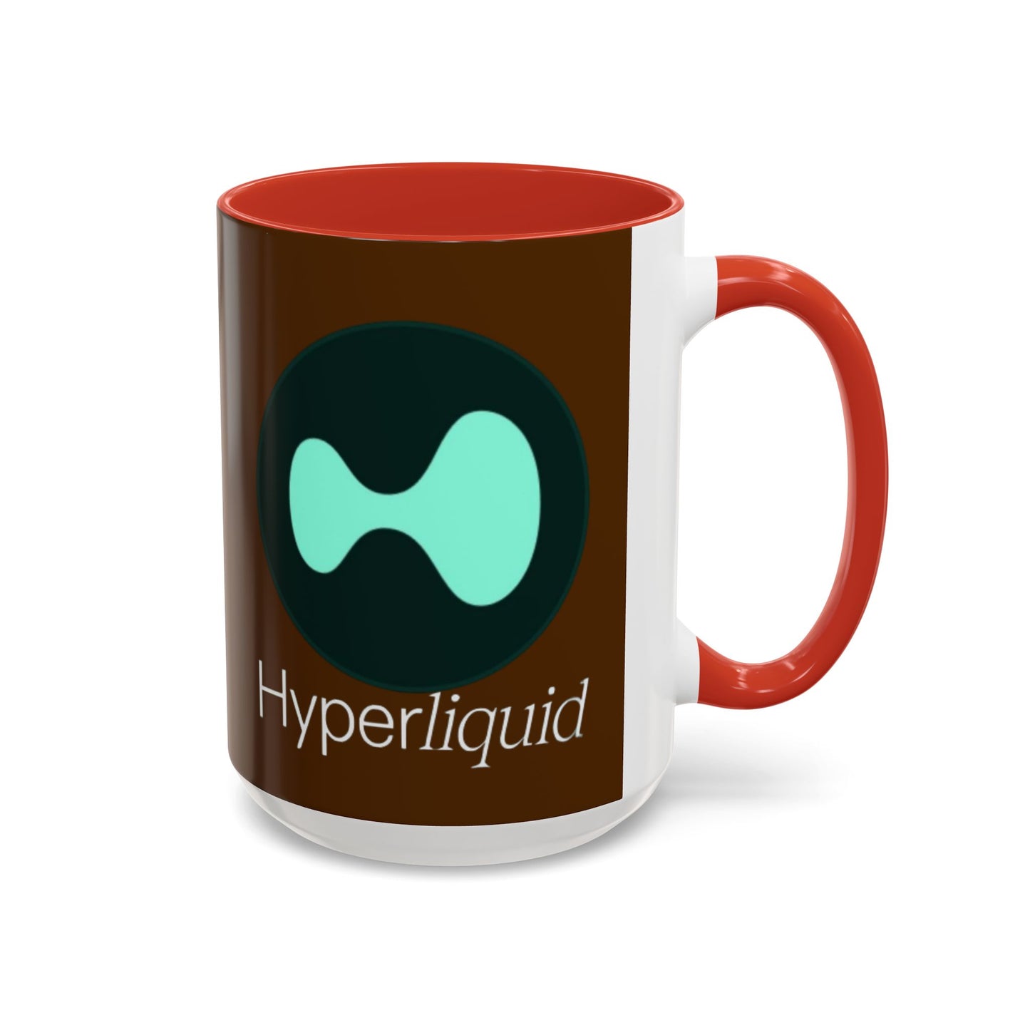 Hyperliquid White font Brown Accent Mug by cypherpunkgear.com