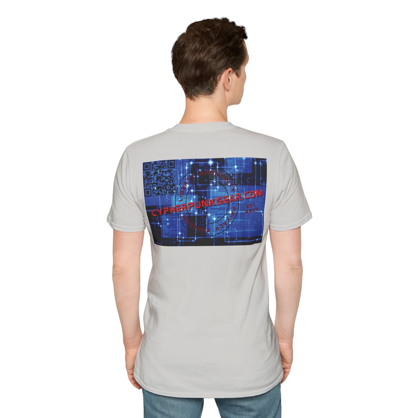 2-sided, cypherpunkgear.com logo Light colors Unisex T-Shirt by cypherpunkgear.com