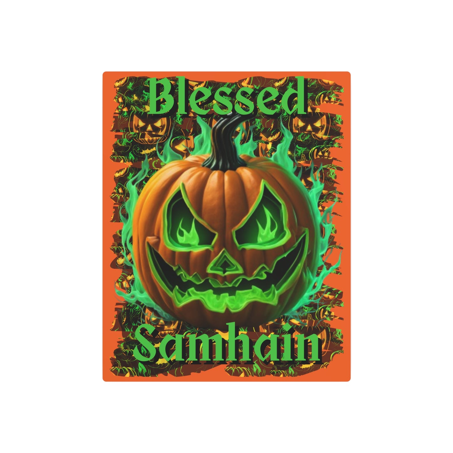 Blessed Samhain Green Jack Metal Art Sign by cypherpunkgear