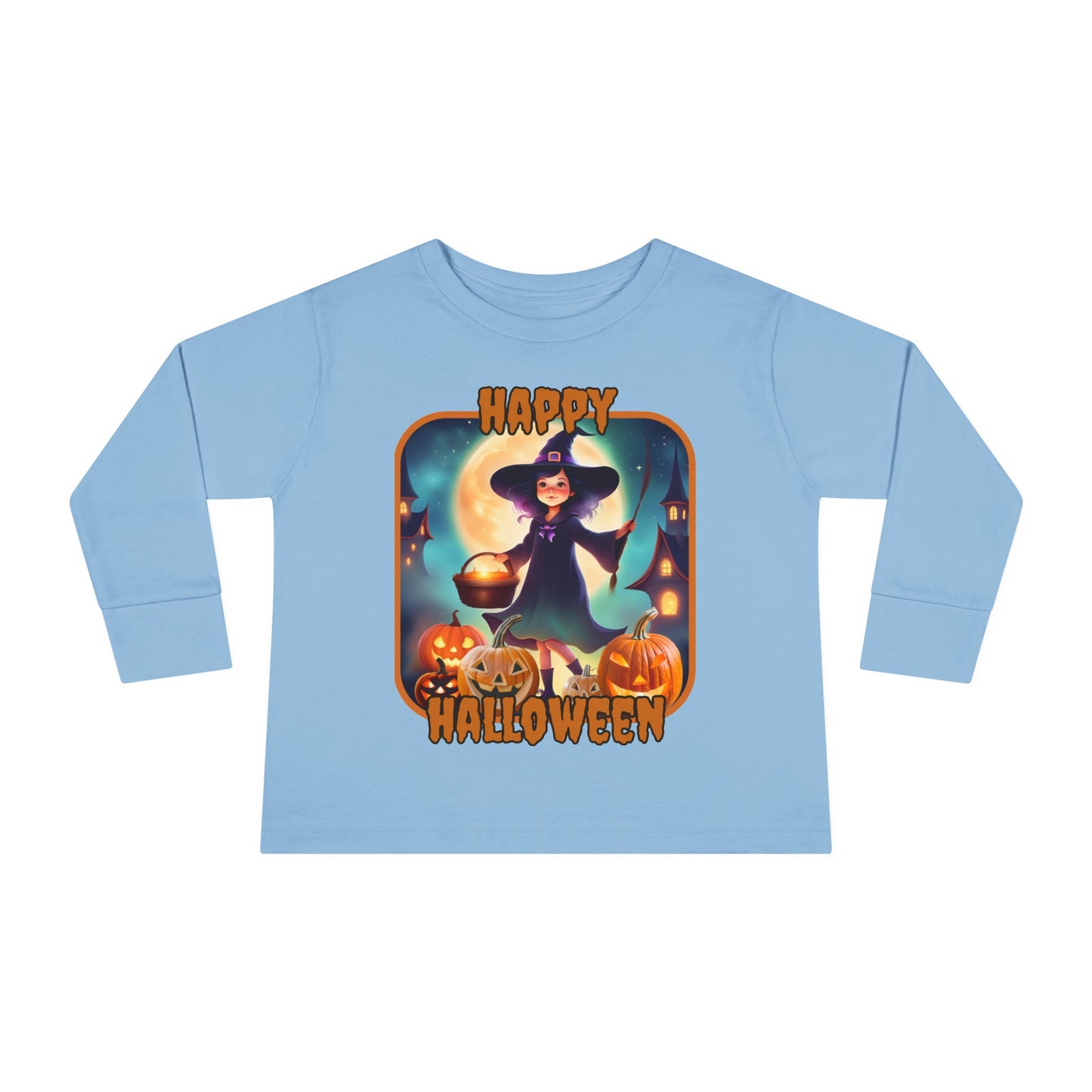 Happy Halloween Little Witch ORfont Toddler Long Sleeve Tee by cypherpunkgear