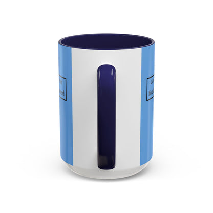 don't assume your freedoms are assured, Black font, Light Blue Accent Mug by cypherpunkgear.com