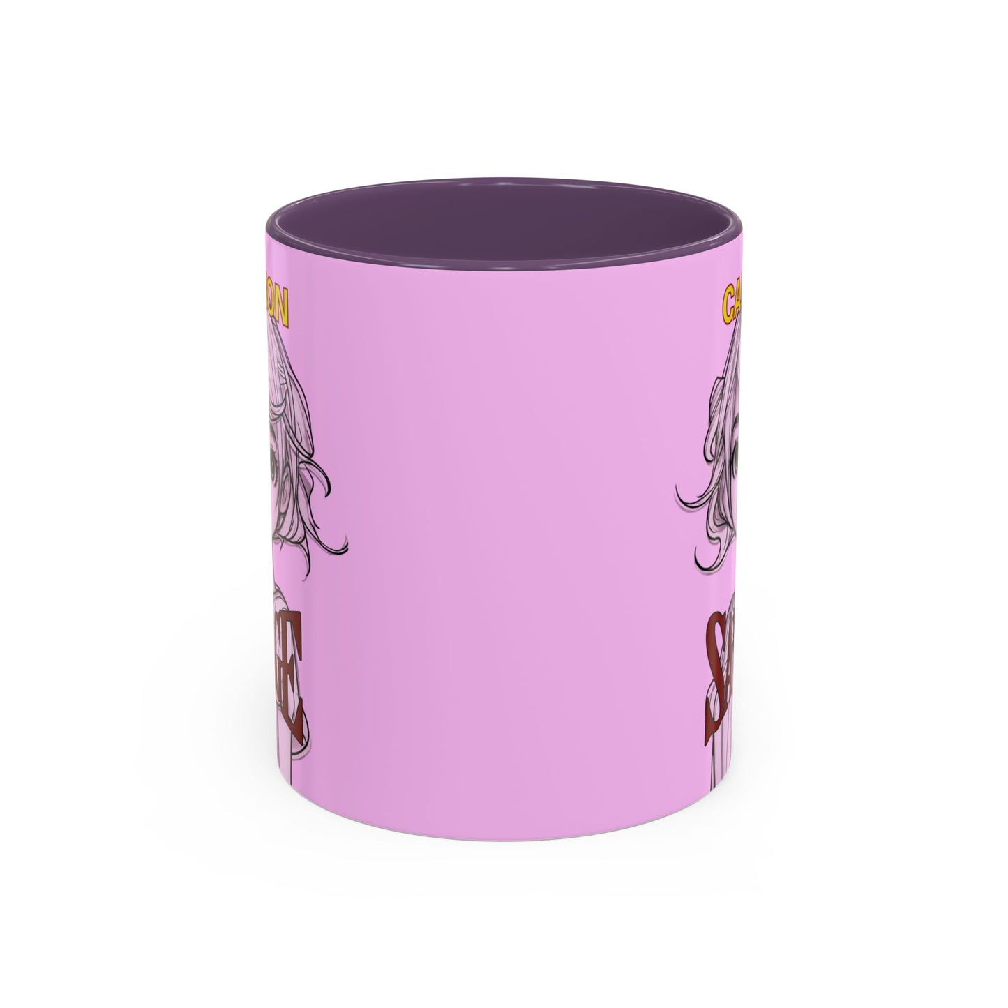 Caution, Savage Pink Accent Mug by cypherpunkgear.com