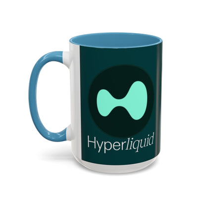 Hyperliquid White font Dark Hyperliquid Accent Mug by cypherpunkgear.com