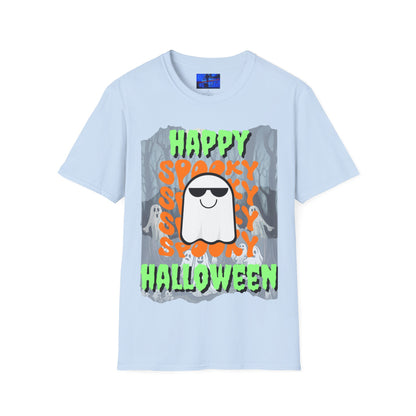 Spooky Happy Halloween Ghost GNfont Unisex T-Shirt by cypherpunkgear