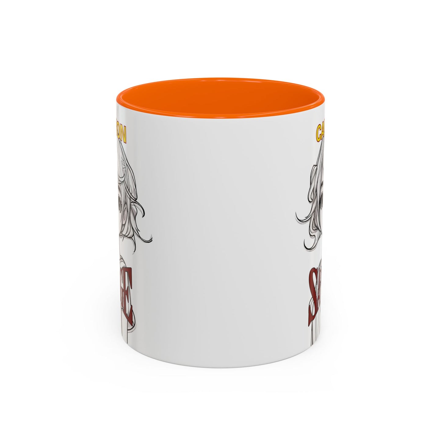 Caution, Savage White Accent Mug by cypherpunkgear.com