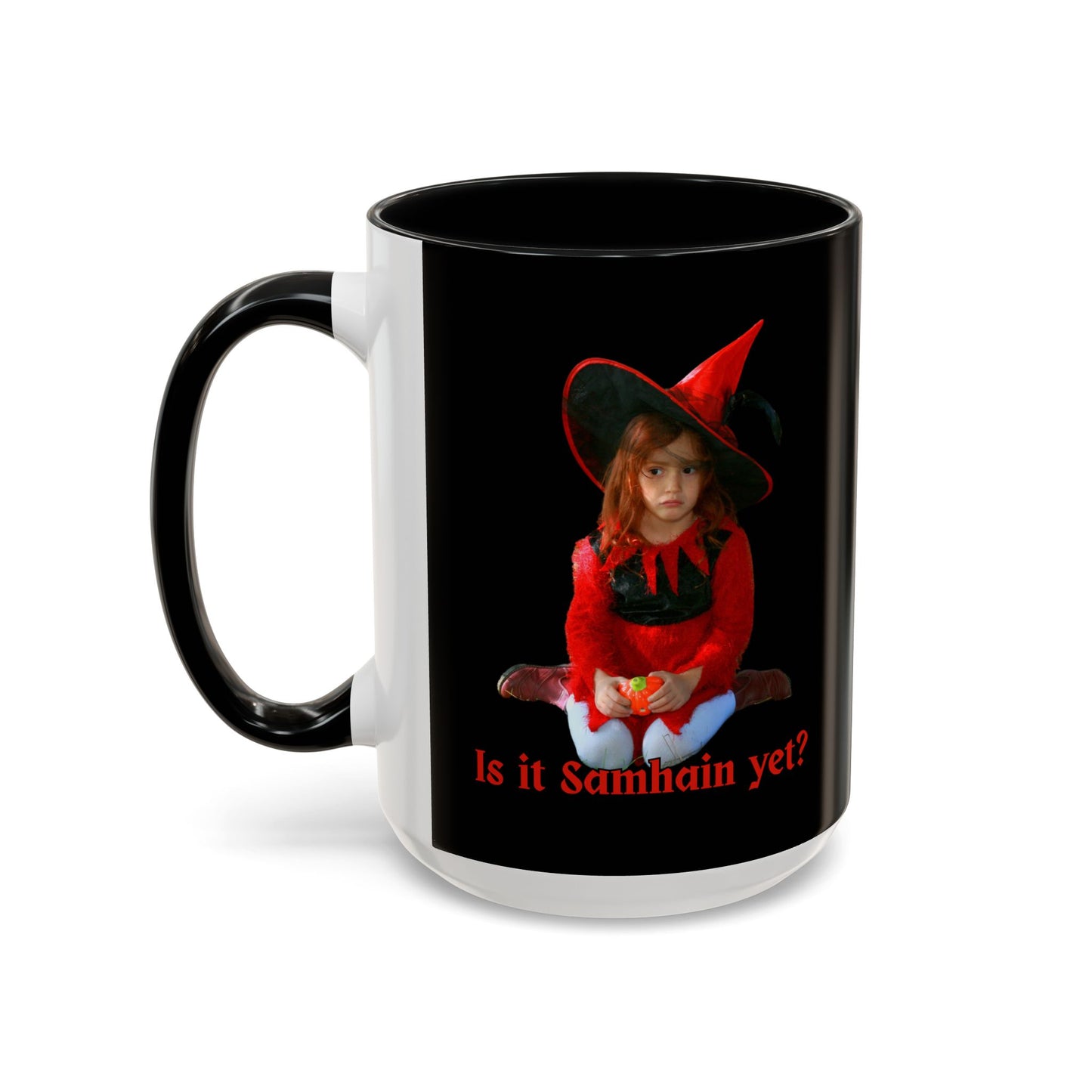 Is it Samhain yet? Black Accent Mug by CreepyCrafts.boo