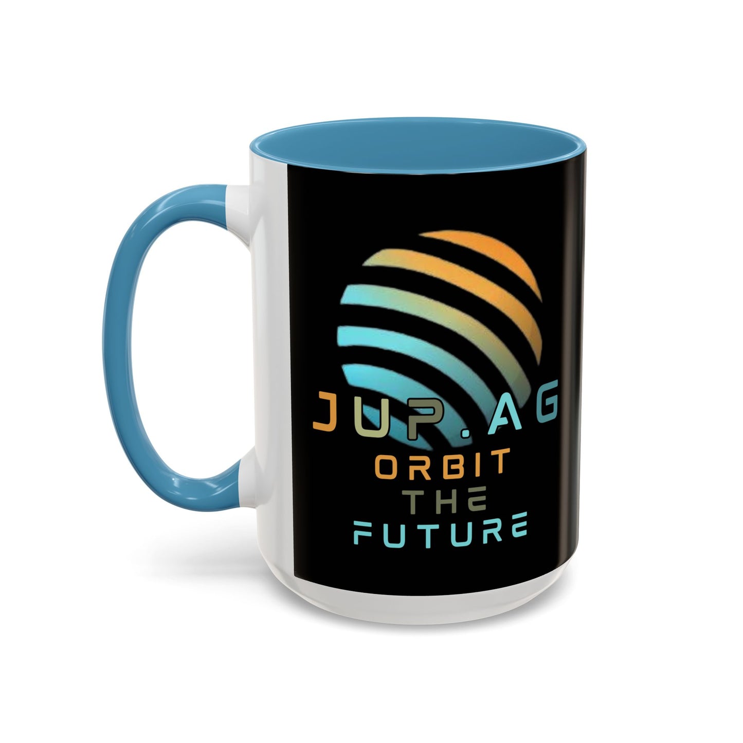 Jupiter (JUP) Orbit the Future Black Accent Mug by cypherpunkgear.com