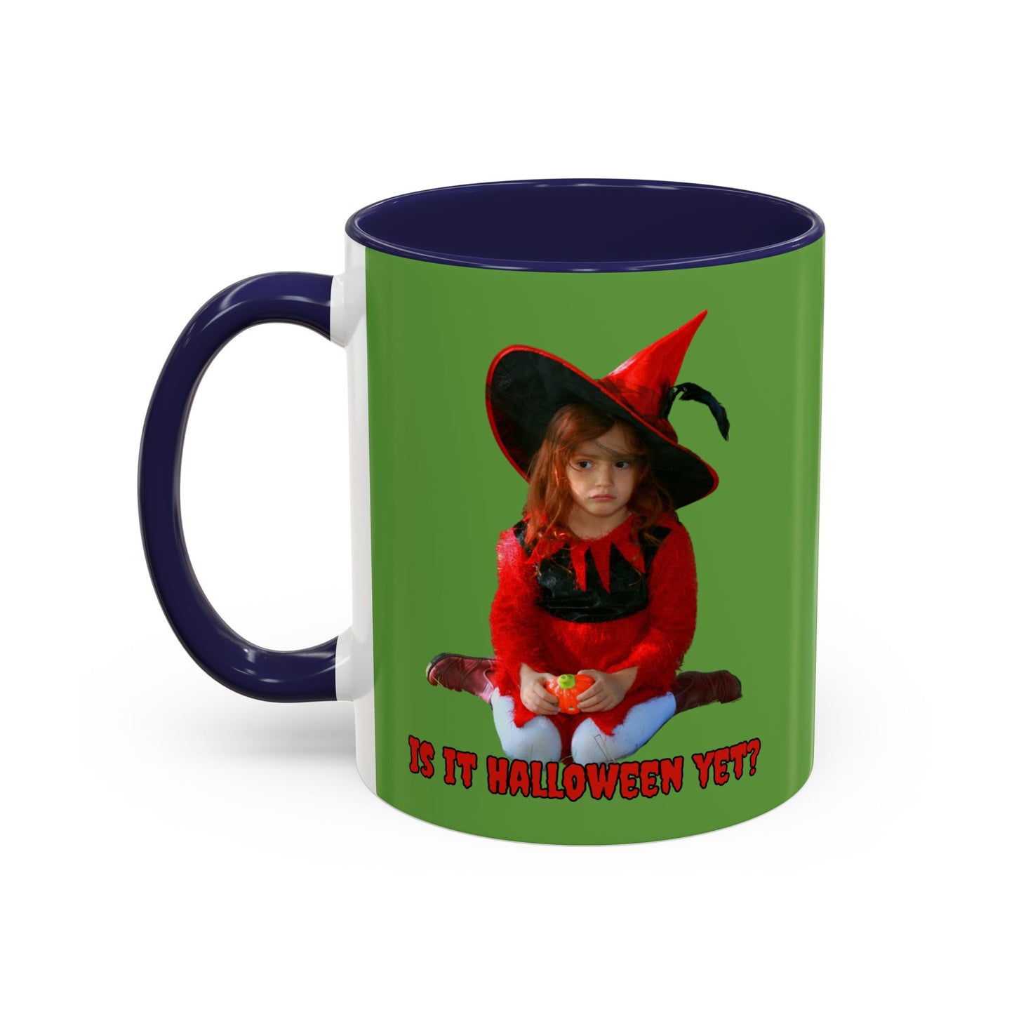 Is it Halloween yet? Green Accent Mug by CreepyCrafts.boo