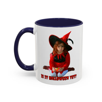 Is it Halloween yet? White Accent Mug by CreepyCrafts.boo