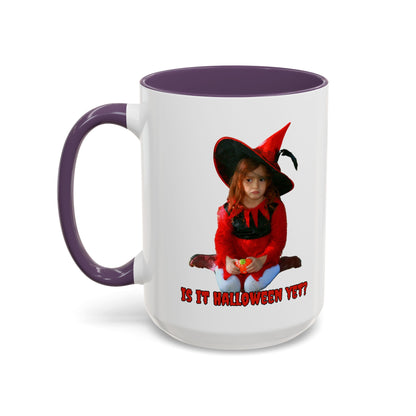 Is it Halloween yet? White Accent Mug by CreepyCrafts.boo