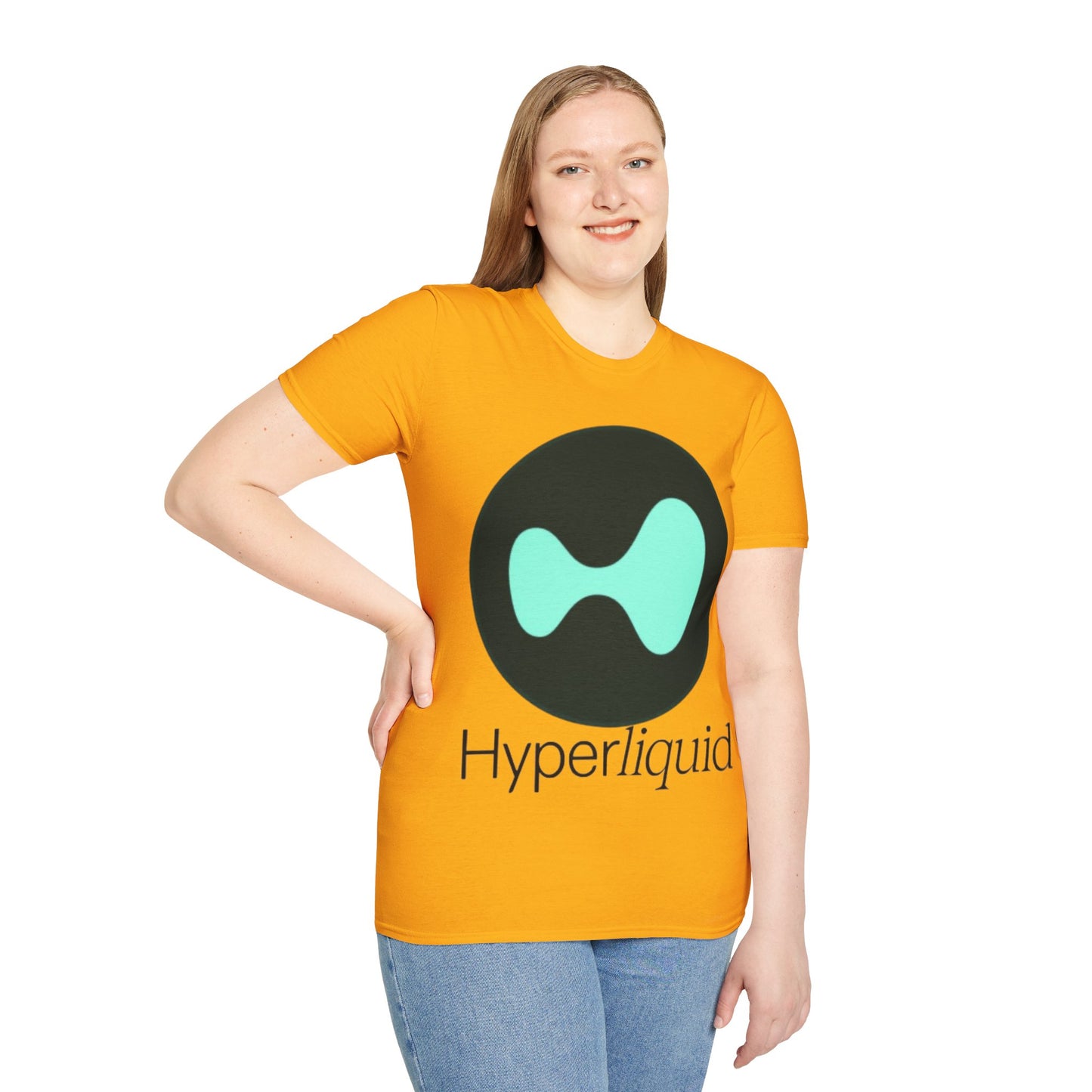 Hyperliquid Black font Unisex T-Shirt by cypherpunkgear.com