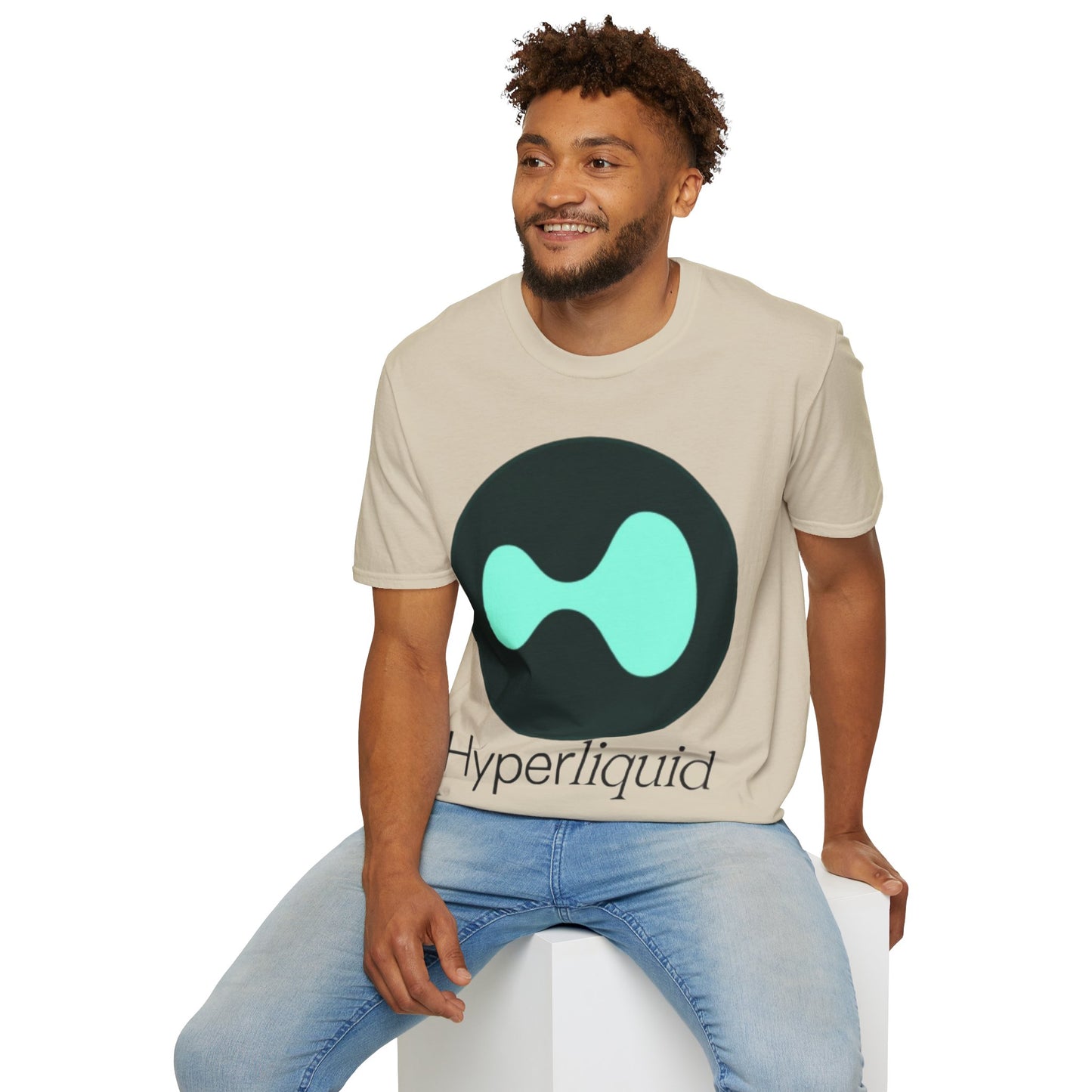 Hyperliquid Black font Unisex T-Shirt by cypherpunkgear.com