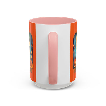 Happy Halloween Little Witch Orange font Orange Accent Mug by CreepyCrafts.boo