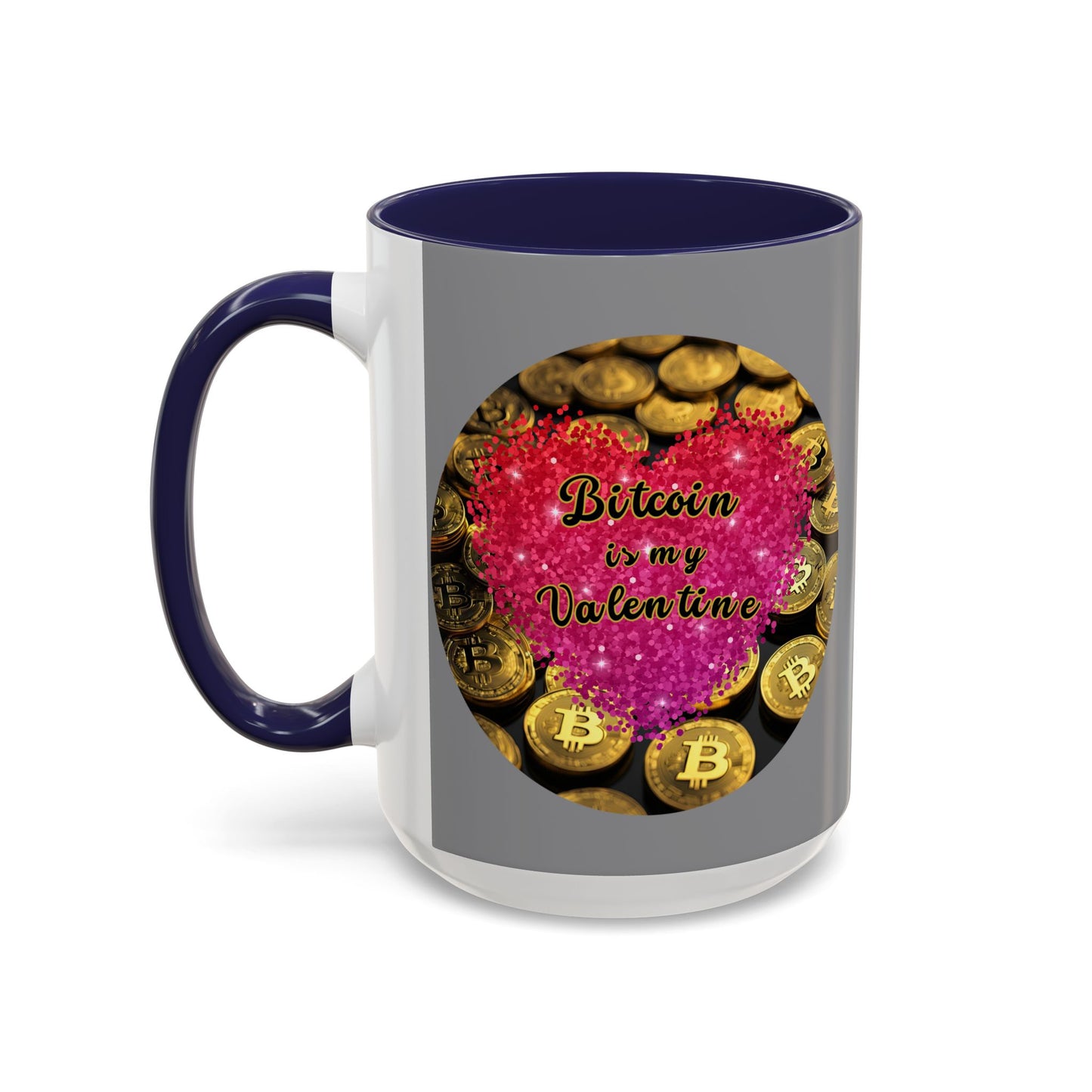 Bitcoin is My Valentine Grey Accent Mug by cypherpunkgear.com