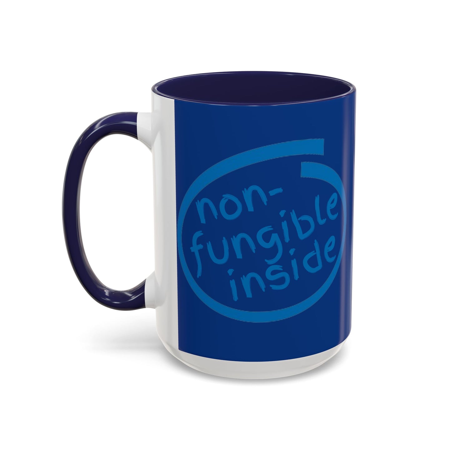 Non-Fungible Inside Dark Blue Accent Mug by cypherpunkgear.com
