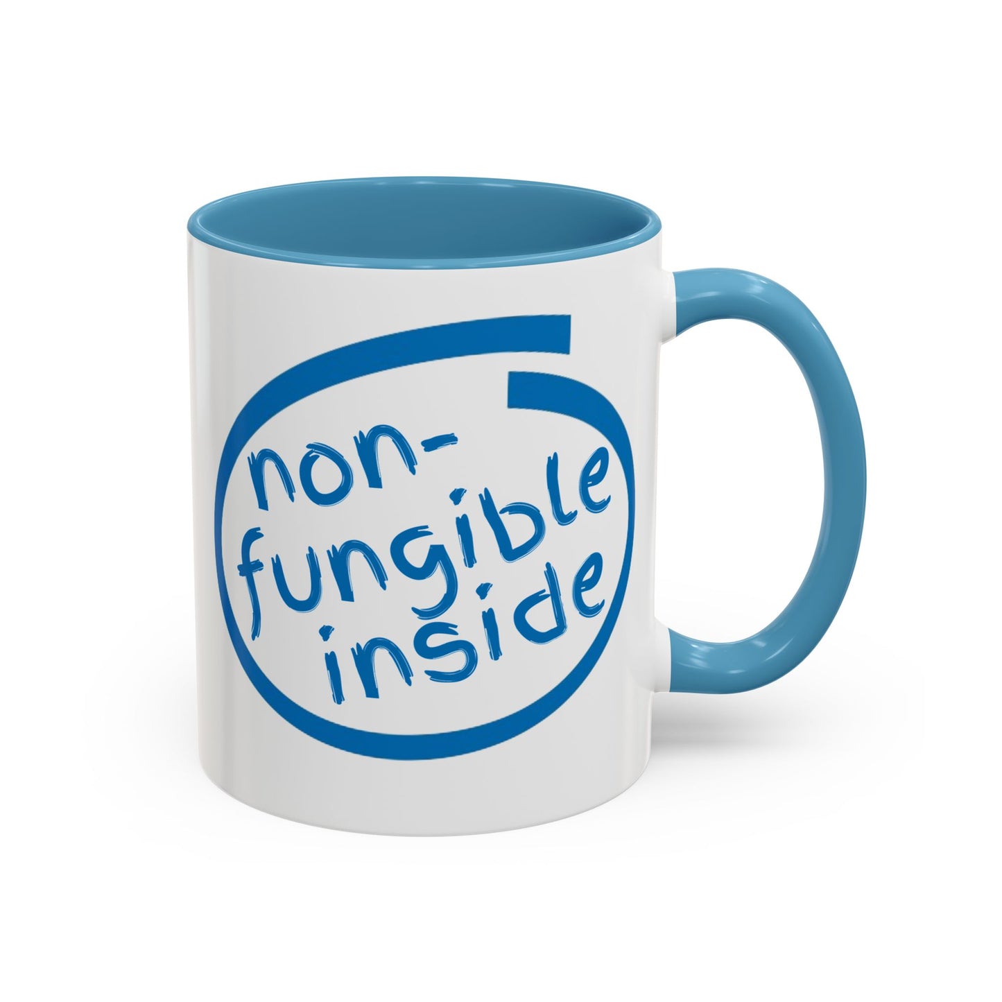 Non-Fungible Inside White Accent Mug by cypherpunkgear.com