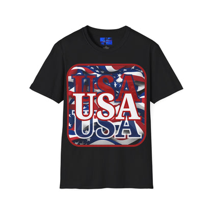 Red WHITE and Blue USA Patriot DKcolors Unisex T-Shirt by cypherpunkgear