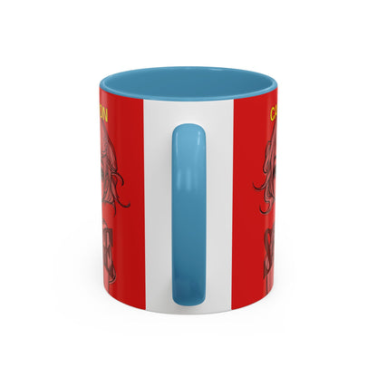 Caution, Savage Red Accent Mug by cypherpunkgear.com